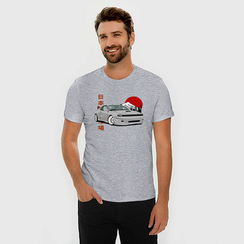 Мужская slim-футболка Celica gt-four st183 JDM / Меланж – фото 3