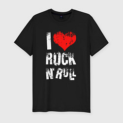 Мужская slim-футболка I Love Rock N Roll
