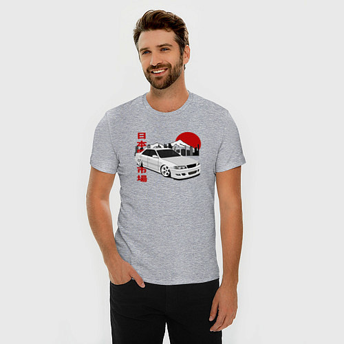 Мужская slim-футболка Chaser JZX100 Tourer V / Меланж – фото 3