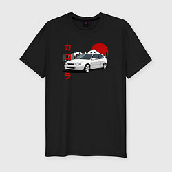 Футболка slim-fit Toyota Corolla JDM Retro Style, цвет: черный