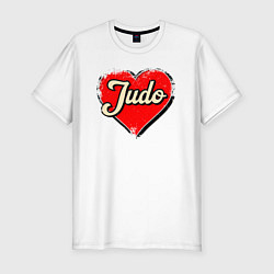 Мужская slim-футболка Сердце дзюдо