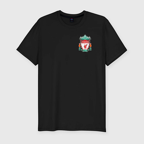 Мужская slim-футболка Ливерпуль Логотип / Черный – фото 1
