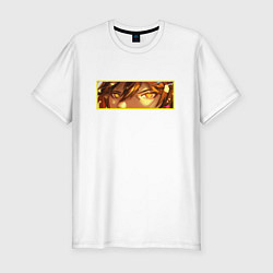 Мужская slim-футболка Джун ли : Геншин бокс лого