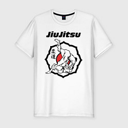 Футболка slim-fit Jiujitsu throw logo, цвет: белый