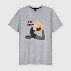 Мужская slim-футболка Я люблю йогу