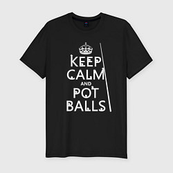 Мужская slim-футболка Сохраняй спокойствие и гоняй шары