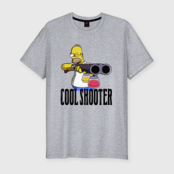 Мужская slim-футболка Гомер Симпсон - крутой стрелок