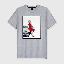 Мужская slim-футболка Автоледи рисунок