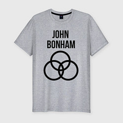 Мужская slim-футболка John Bonham - Led Zeppelin - legend