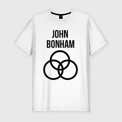 Футболка slim-fit John Bonham - Led Zeppelin - legend, цвет: белый