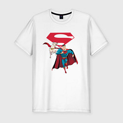 Футболка slim-fit Крипто и Супермен с лого DC Лига Суперпитомцы, цвет: белый