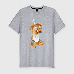 Мужская slim-футболка Собака - повар