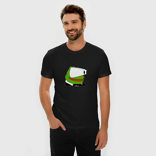 Мужская slim-футболка Booba Pepe / Черный – фото 3
