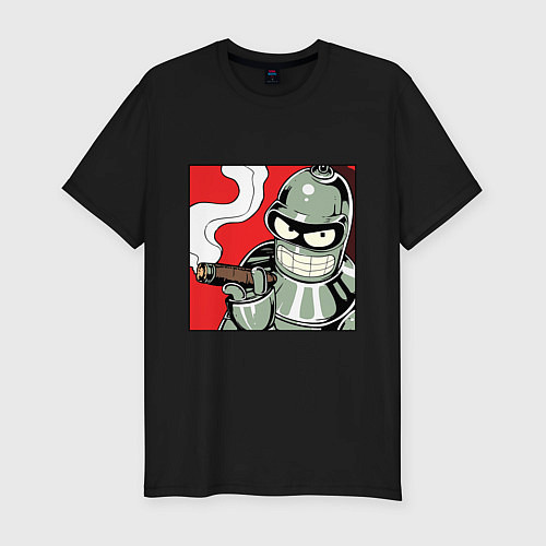 Мужская slim-футболка Smoke Bender / Черный – фото 1