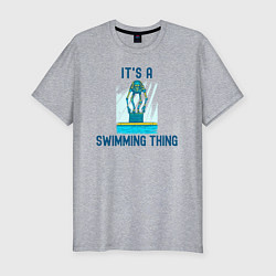Мужская slim-футболка Это плавание - скелет