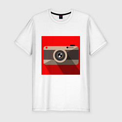 Мужская slim-футболка Фотоаппарат flat