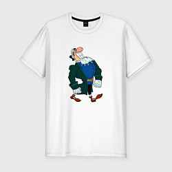 Футболка slim-fit Доктор Ливси шагает под фонк мем, цвет: белый