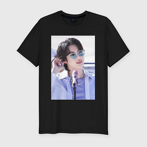 Мужская slim-футболка Мировой красавчик Джин / Черный – фото 1