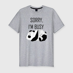 Мужская slim-футболка Извини я занят - панда