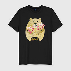 Мужская slim-футболка Flowers by bear
