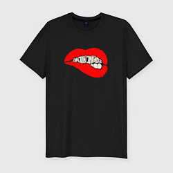 Мужская slim-футболка Папин Олимпос губы