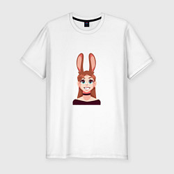 Мужская slim-футболка Girl - Bunny