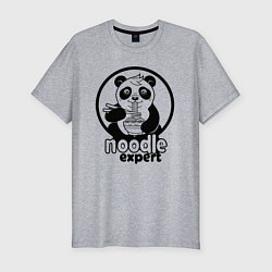 Мужская slim-футболка Эксперт по лапше - панда