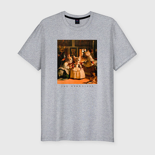 Мужская slim-футболка Мяунинес / Меланж – фото 1