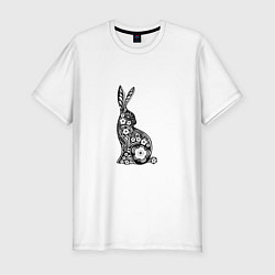 Мужская slim-футболка White-Black Rabbit