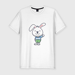 Мужская slim-футболка Hello - Rabbit