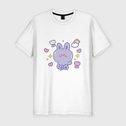 Мужская slim-футболка Кролик - Мечтатель