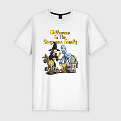 Мужская slim-футболка Halloween in the Simpsons Family