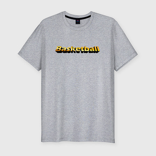 Мужская slim-футболка Баскетбол, любителю спорта / Меланж – фото 1