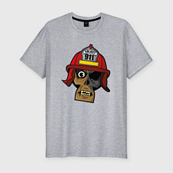 Мужская slim-футболка Череп пожарного