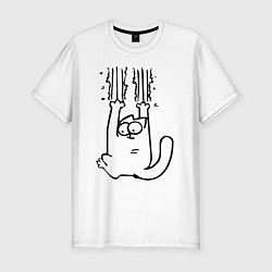 Футболка slim-fit Кот Саймона, цвет: белый