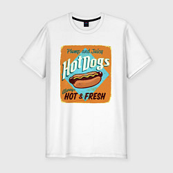 Футболка slim-fit Hot Dogs - always hot & Fresh!, цвет: белый