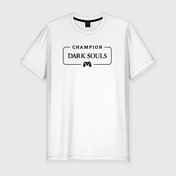 Мужская slim-футболка Dark Souls gaming champion: рамка с лого и джойсти