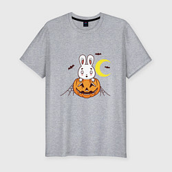Мужская slim-футболка Кролик - Хэллоуин
