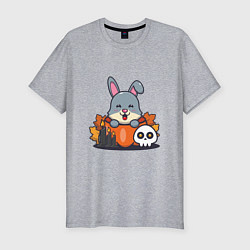 Футболка slim-fit Rabbit halloween, цвет: меланж