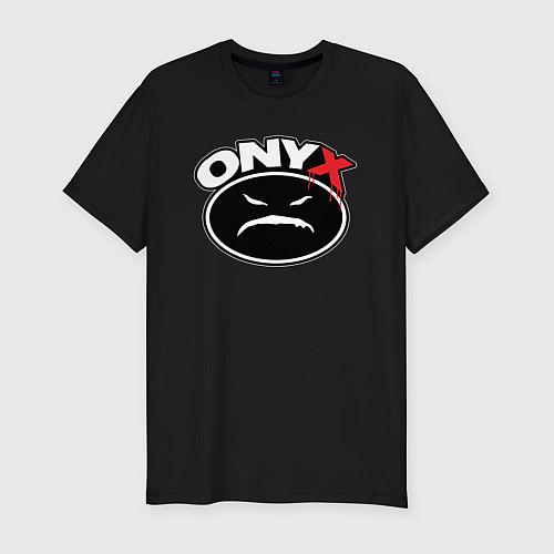 Мужская slim-футболка Onyx - black logo / Черный – фото 1