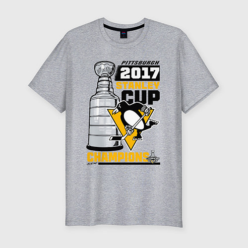 Мужская slim-футболка Питтсбург Пингвинз НХЛ / Меланж – фото 1