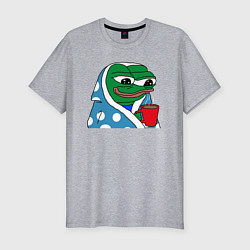 Мужская slim-футболка Frog Pepe мем