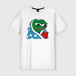 Мужская slim-футболка Frog Pepe мем