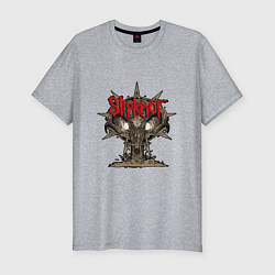 Мужская slim-футболка Slipknot skull mushroom