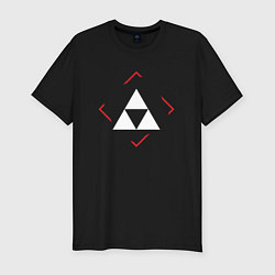 Мужская slim-футболка Символ Zelda в красном ромбе