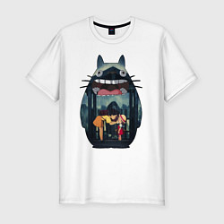 Мужская slim-футболка Totoro - Satsuki & Mei