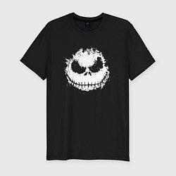 Футболка slim-fit Jack Skellington face, цвет: черный