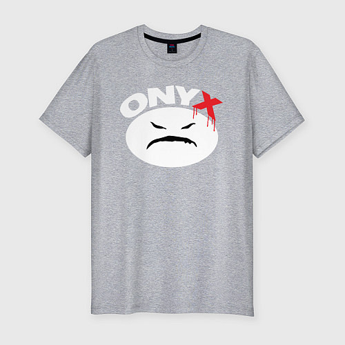 Мужская slim-футболка Onyx logo white / Меланж – фото 1