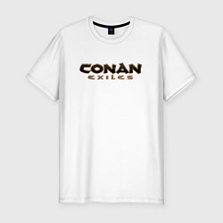 Мужская slim-футболка Conan exiles logo