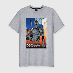 Футболка slim-fit Mass Effect N7 - Warrior, цвет: меланж